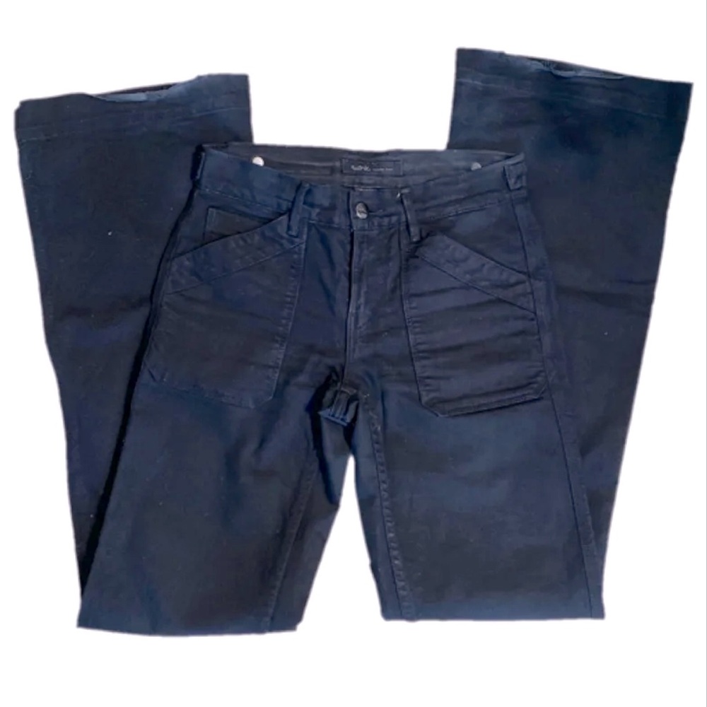 SOLD! WORK size 24 pitch BLACK denim high waisted painter’s pants LONG